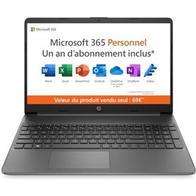 HP 15s-fq0024nf Ordinateur portable 39,6 cm (15.6") Full HD Intel® Celeron® N N4120 4 Go DDR4-SDRAM 128 Go SSD Wi-Fi 5 ( HP 15s-fq0024nf Ordinateur portable 39