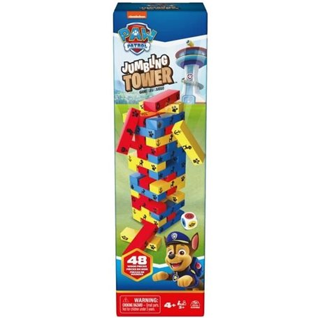 Games LA PAT PATROUILLE - TOUR JENGA La Pat' Patrouille - Paw Patrol - Jeu de Société Tour À Construire Pat' Patrouille - 48 Blo