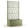 Bac a fleur Ethica rectangulaire 80 cm avec treillis vert
