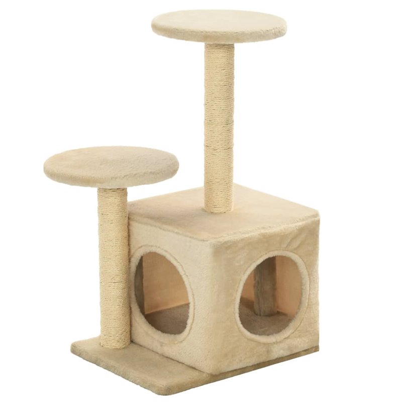 Image secondaire de VidaXL Arbre à chat avec griffoir en sisal 60 cm Beige