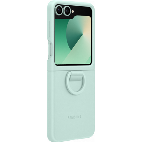 Coque Samsung Galaxy Z Flip 6 Silicone avec anneau Vert d'eau Samsung