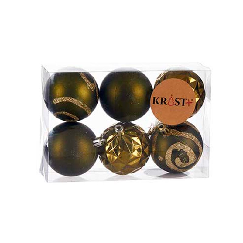 Image secondaire de Lot de boules de Noël Vert Plastique Ø 6 cm (12 Unités)