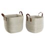 Set de basket DKD Home Decor Naturel Marron Clair Polyuréthane Herbier marin 38 x 38 x 35 cm