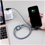 Câble ALLURE 4 en 1 USB A+C / USB C + Lightning Gris foncé - Certifié GRS Xoopar