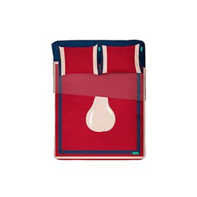 Jeu de draps Benetton Rouge Poire 4 Pièces