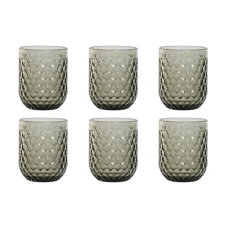 Set de Verres Home ESPRIT Gris Verre 240 ml (6 Unités)