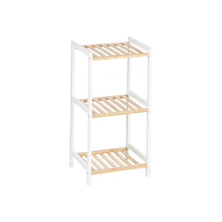 Etagère de salle de bains 35 x 30 x 70 cm Blanc Naturel Bambou Bois de pin