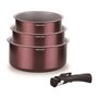 Set de 3 casseroles - ARTHUR MARTIN - AM1088 - Tout feux dont induction - 16/18/20 cm + 1 poignée amovible - Aluminium