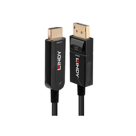 Lindy 38490 câble vidéo et adaptateur 10 m DisplayPort HDMI Type A (Standard) Noir
