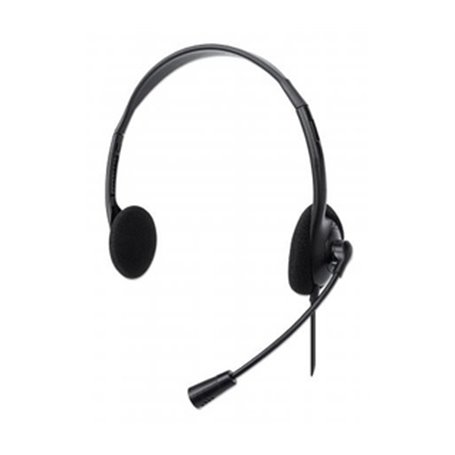 Manhattan 179898 écouteur/casque Avec fil Arceau Bureau/Centre d'appels USB Type-A Noir