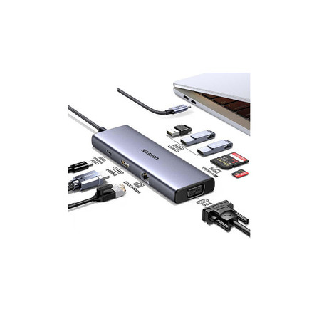 Ugreen Revodok USB-C 6-IN-1 Hub met 4K HDMI USB Type-C 10000 Mbit/s