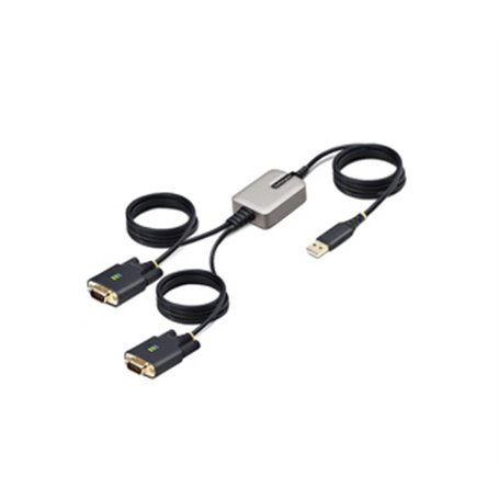 StarTech.com 2P6FFC-USB-SERIAL changeur de genre de câble USB-A 2 x DB-9 RS-232 Noir