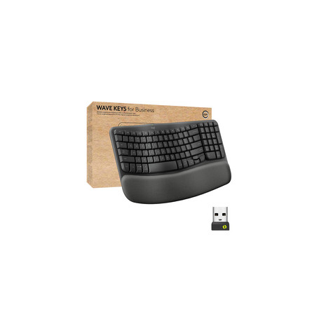 Logitech Wave Keys clavier ergonomique sans fil avec repose-poignets rembourré
