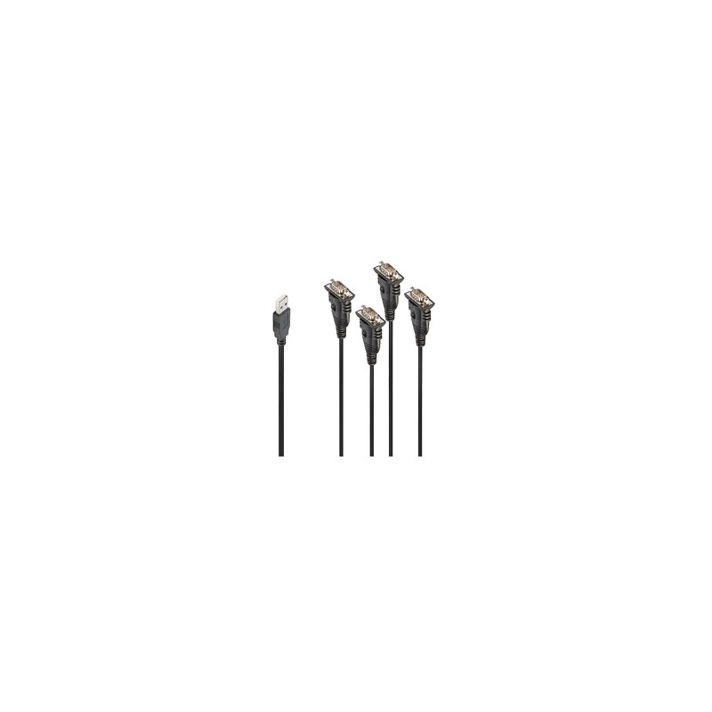Lindy 42675 câble Série Noir 0,94 m USB Type-A DB-9