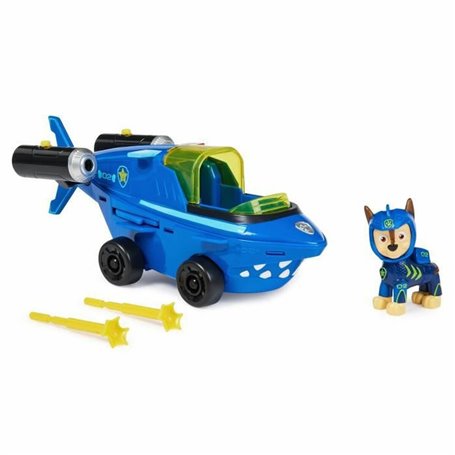 PAW Patrol PAT' PATROUILLE AQUA PUPS - Voiture + Figurine Chase - Voiture Pat Patrouille Chase - Figurine à Collectionner - Thèm
