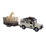 Kids Globe Die-cast Land Rover with Giraffe trailer