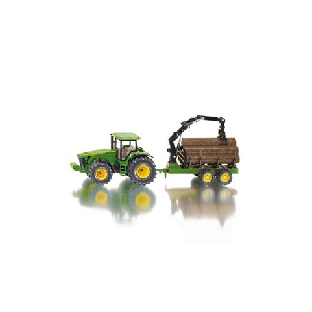Siku Tracteur John Deere 8430 avec Remorque Forestière