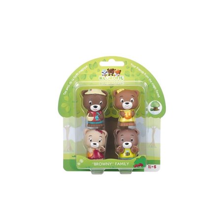 Lot de 4 figurines Klorofil Famille Browny