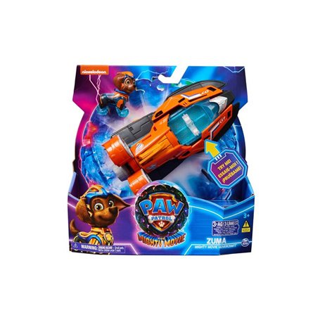 PAW Patrol - La Super Patrouille Le Film - Véhicule + Figurine Zuma - Voiture Figurine Pat Patrouille À Collectionner - Sons Lum