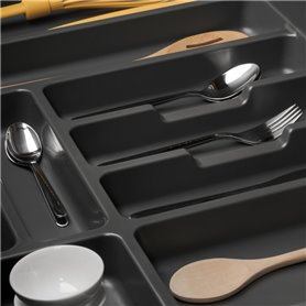 Emuca 8333523 range couverts Optima Vertex Concept, profondeur 500mm, plateau 16mm, module 800mm, Plastique, Gris antrac Emuca 8333523 range couverts Optima Vertex Concept