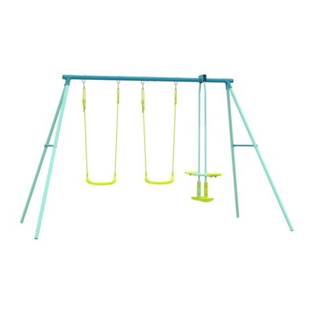 Portique metal tp toys 2 balancoires / vis-a-vis / kit d'ancrage h.185 cm