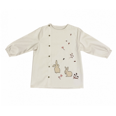 tablier coton lapin blanc