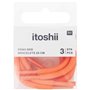 Itoshii pack 3 cordons 28cm  orange fluo
