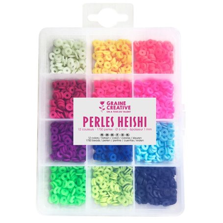 Boite de perles Heishi Fluo