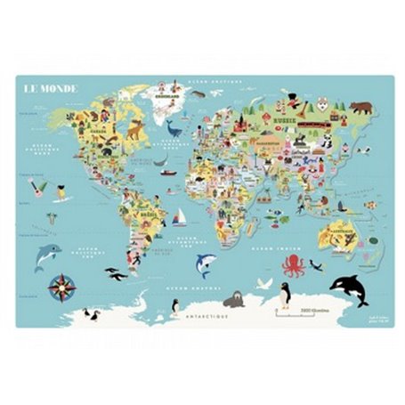 Carte du monde magnetique vilac