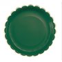 Assiettes Festonnees 23cm Vert Jungle et or