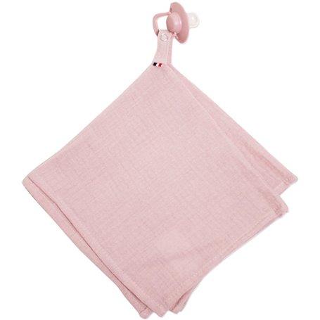 Doudou lange attache tétine - Jeanne - rose