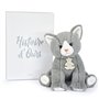 Peluche Bebe chat gris avec boite