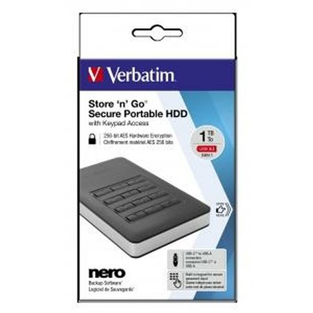 Verbatim Disque dur portable sécurisé Store n Go avec accès par clavier 1 To