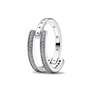 Bague Femme Pandora SIGNATURE LOGO & PAVE DOUBLE BAND - RING - SIZE 52
