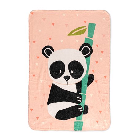 Couverture HappyFriday Moshi Moshi Panda Garden Multicouleur Microfibre 110 x 140 cm