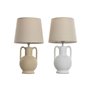 Lampe de bureau Home ESPRIT Blanc Beige Céramique 50 W 220 V (2 Unités)