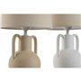 Lampe de bureau Home ESPRIT Blanc Beige Céramique 50 W 220 V (2 Unités)