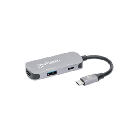 Manhattan 190299 station d'accueil Avec fil USB 3.2 Gen 1 (3.1 Gen 1) Type-C Argent