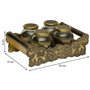 Plateau Alexandra House Living Doré verre Aluminium Bois MDF 13 x 6 x 25 cm