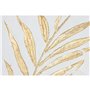 Cadre Home ESPRIT Blanc Doré Toile Bois MDF Moderne Feuille d'une plante 42 x 4 x 42 cm (2 Unités)