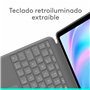 Housse pour Tablette Logitech iPad Air 2024 Gris Espagnol Qwerty QWERTY