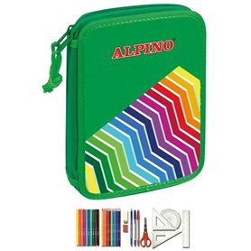 Plumier double Alpino UA000113 Vert Multicouleur 32 Pièces