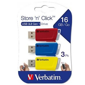 Verbatim Clé USB Store 'n Click 3 x 16 Go Rouge / Bleu / Jaune