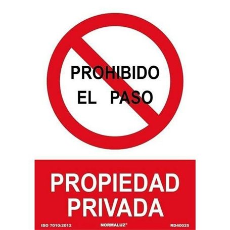 Panneau Archivo 2000 "PROHIBIDO EL PASO PROPIEDAD PRIVADA" polypropylène 32 x 30 cm