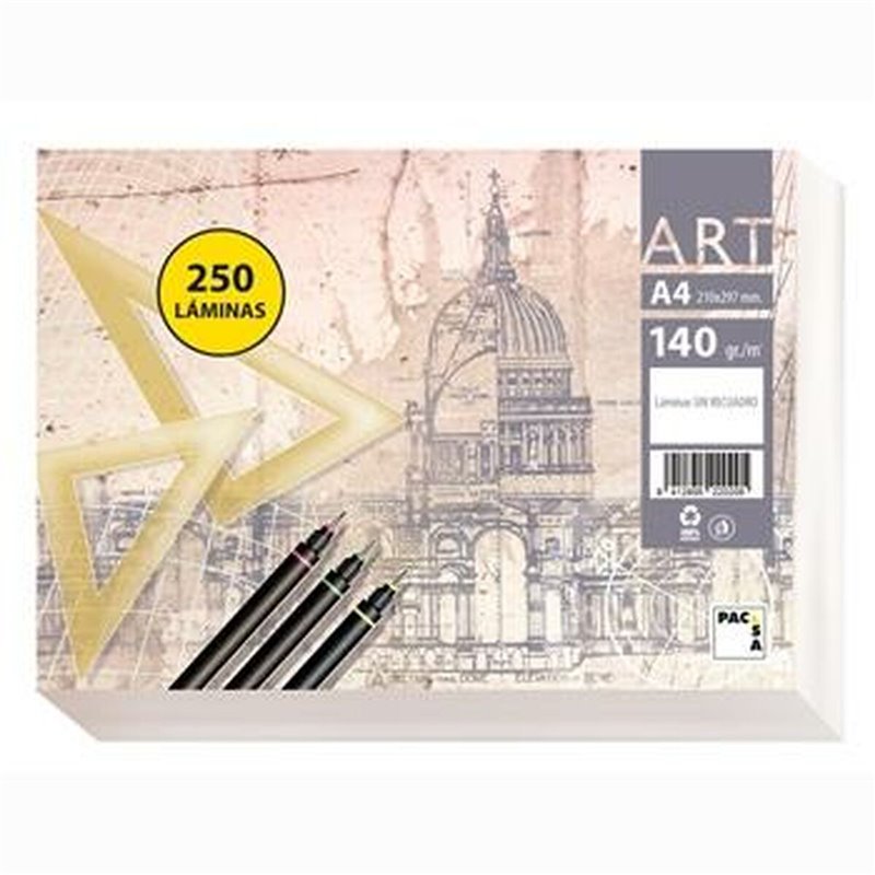 Bloc 30 Feuilles Papier Dessin 'C' à Grain A5 180g Blanc Naturel
