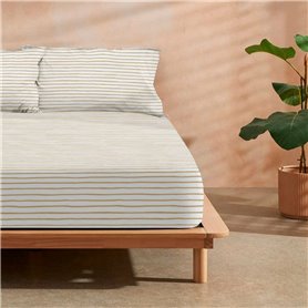 Drap Housse Double Gaze De Coton Blanc - 160x200 Cm - Parure De Lit Atmosphera Flora