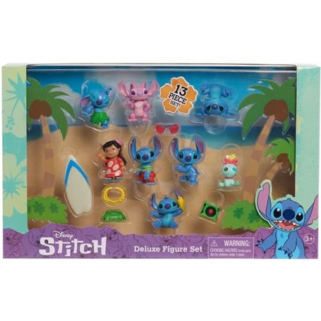 Figurines et accessoires - LICENCE /STITCH - Coffret Deluxe - 13 figurines et accessoires