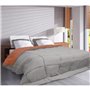 POYET MOTTE Couette Microfibre 400g/m² CALGARY - 140 x 200 cm - Gris galet et Marron gimgembre