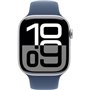 Apple Watch Series 10 GPS + Cellular - 46mm - Boîtier Silver Aluminium - Bracelet Denim Sport Band - S/M