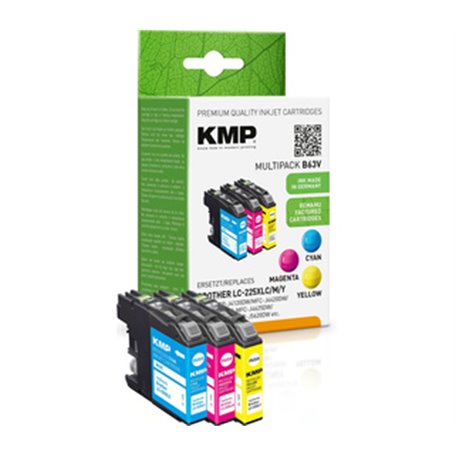 KMP B63V cartouche d'encre 3 pièce(s) Compatible Rendement élevé (XL) Cyan
